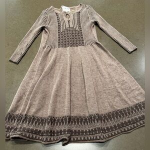 Olive & Oak Women's Small Brown Sweater Dress 3/4 Sleeve Keyhole Detail Sz: PL